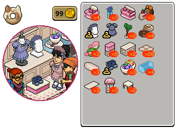 Reinserito affare stanza Caffetteria dei Dolci in catalogo su Habbo Scre3439